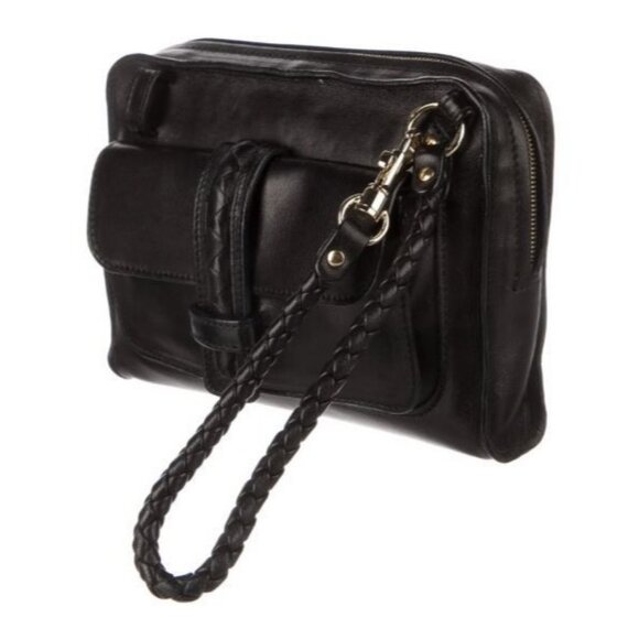 Bottega Veneta Mini Black Leather Wristlet Mini Bag - Picture 1 of 12